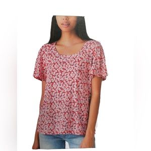 Lucky Brand Shirt Womens Lightweight Short Sleeve Size S - Red  Multi (NWT)